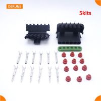 5 Sets Kits 6 Pin Way Brand New Delphi Waterproof Sealed Electric Wire Connector Plug For Car Motercycle