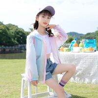 Teen Girls Summer Thin Breathable Pure Cute Coat Girls Sun Protection Blouses Children Jacket Little Girl Air Conditioner Coat