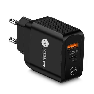 Universal Quick Charge 3.0 PD เครื่องชาร์จ USB 20W ประเภท C Fast อะแดปเตอร์ชาร์จไฟ Travel อุปกรณ์ชาร์จโทรศัพท์ในรถยนต์ US/UK/EU Plug