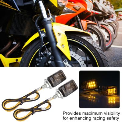 2Pcs Universal รถจักรยานยนต์ ไฟเลี้ยว LED สีเหลืองขนาดเล็กอุปกรณ์เสริมรถยนต์