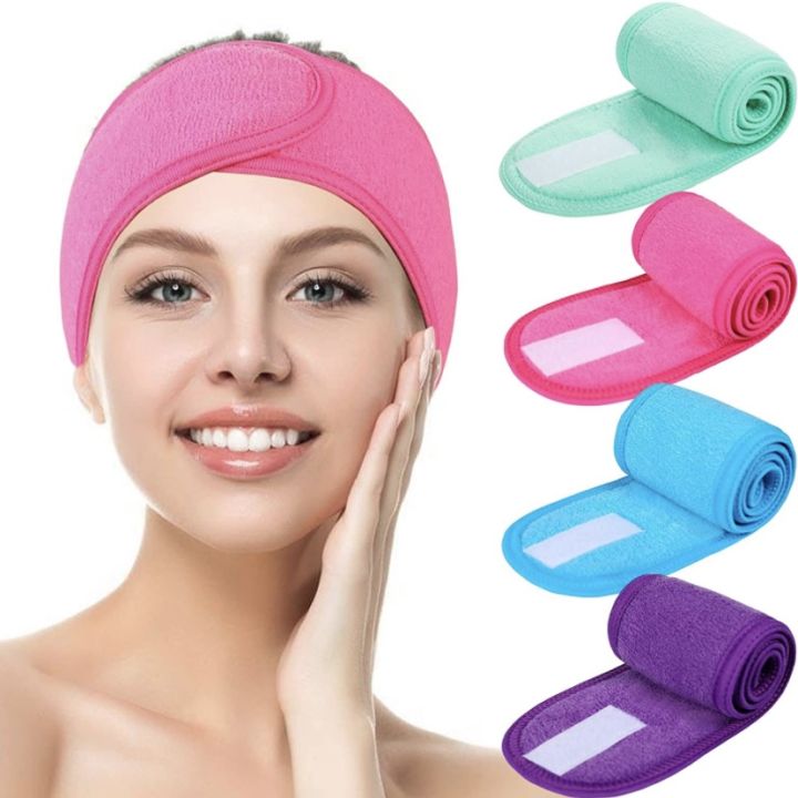 Pink Adjustable Facial Spa Makeup Headband