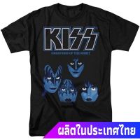 เสื้อยืดสีพื้นผู้ชาย KISS Creatures Of The Night Gene Simmons Rock Band T Shirt &amp; Stickers discount kiss