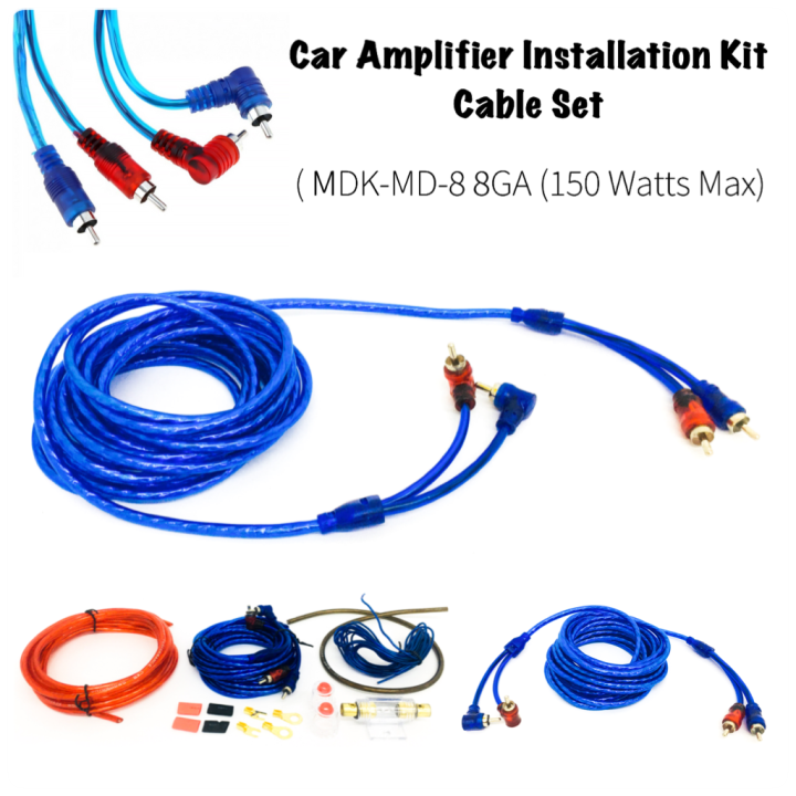 OC 1500W MAX MDK MD8 8GA CAR AMPLIFIER INSTALLATION KIT CABLE SET