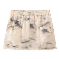 UNIZERA2023 Autumn New Womens Fashion Versatile Temperament Half Skirt Pocket Decoration Printed Workwear Short Skirt