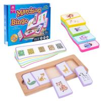 Picture Association Cards Wood Matching Bingo Cognitive Board Wooden Board For Toddlers Preschool Match Toy Picture Association Board Cognitive Matching Puzzle Gift For Kid attractive