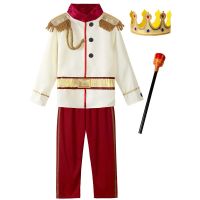 Kids Boys Prince Costume Children Halloween Cosplay Dress Up Prince Charming Costumes Child Carnival Royalty Roleplay Clothes