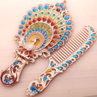 Russia Style Mirror Vintage Carved Handheld Makeup Mirror Comb Hand Mirror Makeup Vanity Cosmetic Compact Mirror for Women