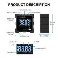 ดิจิตอลระดับกล่องไม้โปรแทรกเตอร์มุม Finder ระดับวัดเอียงวัด Inclinometer ที่มีแม่เหล็กตามแสงไฟ