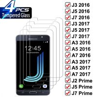 （AA NEW）4PcsGlass ForJ2 J3 J4 J5 J6 J7 J8 A3 A5 A7A51 A71 2016 2017 Prime กระจกนิรภัยหน้าจอ Protector ฟิล์มแก้ว