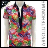 เสื้อโปโลลายดอก เสื้อลายดอก เสื้อสงกรานต์ Flower Print Polo for Men