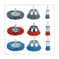 9PCS Nylon Filament Abrasive Wire Brush Wheel &amp; Cup Brush Set Nylon Brush Set Gray&amp;Blue&amp;Red for Removal of Rust Corrosion Paint