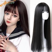 Allaosify Straight Lolita Cosplay Wig With Bangs Black Golden Pink Mutiple Colour Long Anime Cosplay Synthetic Hair Womens Wigs [ Hot sell ] ea1voy