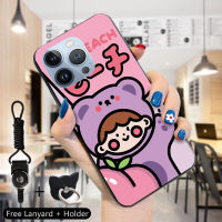 Volans เคสเคสสำหรับ Apple iPhone 15 Pro Max 15 15 Pro,แหวนใส่นิ้วตัวการ์ตูนน่ารักชีสหมีลูกพีชเคสมือถือหมูเด็กผู้หญิงเด็กผู้ชายกันกระแทกยางซิลิโคนนิ่มเคสโทรศัพท์ป้องกัน TPU