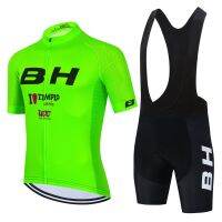 2023 Men Fluorescent Green BH Cycling Jersey Clothes Bib Shorts Set Gel Pad Mountain Cycling Clothing Suits Outdoor Bike Wear