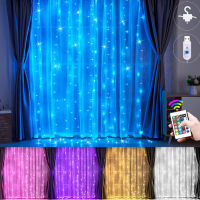 2021LED Christmas Fairy Lights 16 Colors Remote Control USB LED Room Garland Curtain 3*3M For Wedding Christmas New Year Decor 2022