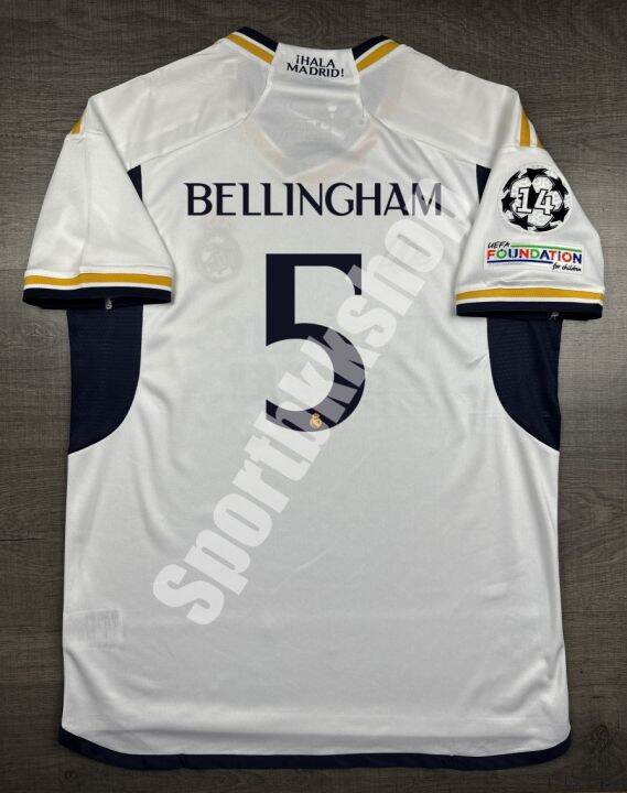 เสื้อฟุตบอล รีล มาดริด Home เหย้า 2023/24 พร้อมเบอร์ชื่อ 5 BELLINGHAM ...