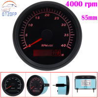 【สีฟ้าใหม่】85มม. Marine 3000Rpm 4000 RPM Tachometer Gauge กันน้ำ RPM Tacho Meter สำหรับรถบรรทุกเรือ RPM Tachometer Outboard พร้อม LCD Digital Hour Meter Red Backlight 12V/24V