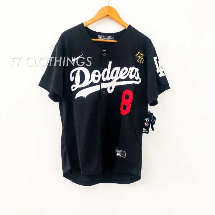 Baseball MLB Jersey Baju LA Dodgers White Kobe Bryant #8 T-Shirt Tops