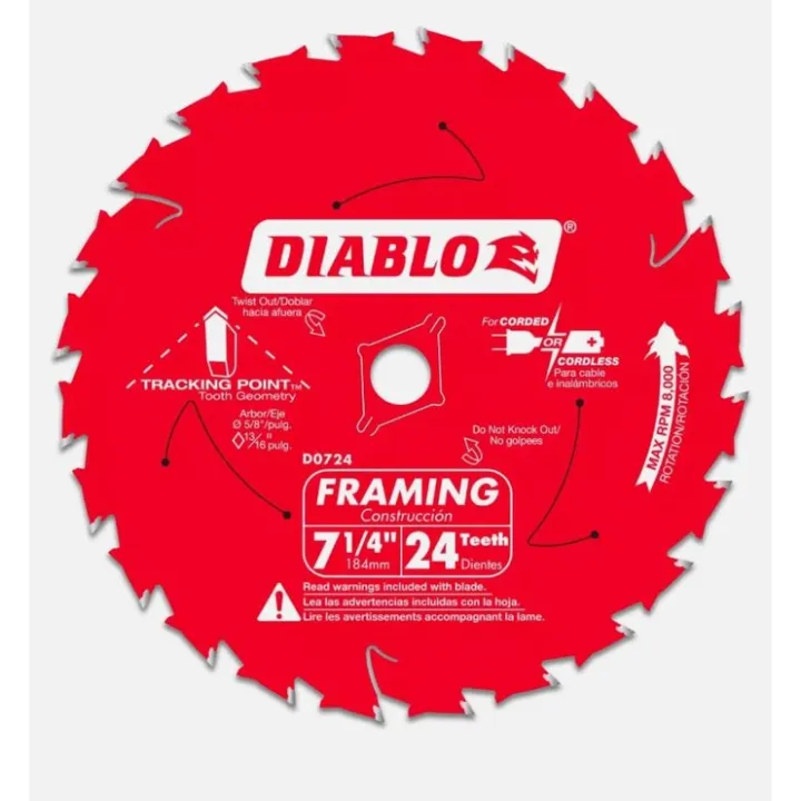 Diablo Tools D0724a 7-1 4 In. X 24 Tooth Framing Saw Blade 