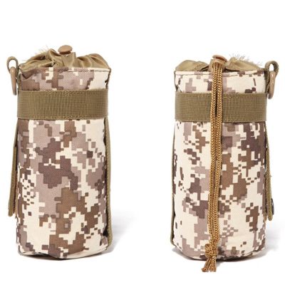 ；。‘【； Tactical Molle Water Bottle Bag Military Outdoor Camping Hiking Drawstring Water Bottle Holder Multiftion Bottle Pouch