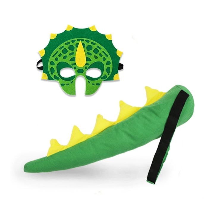 dinosaur-tail-dragon-mask-set-masquerade-halloween-dress-up-costume-prop-for-kid
