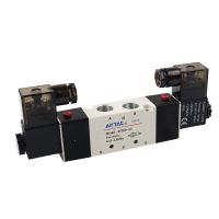 【hot】❧♂✢  5 way Airtac pneumatic valve 4V320-10 3/8  port double solenoid close type air control 0.15 0.8Mpa