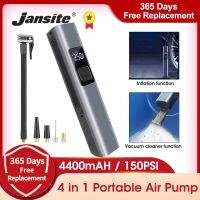 Jansite 4 in 1 Electric Inflator Pump Portable and 8000Pa Vacuum Cleaner 4400mAh Car Air Compressor Real-time Monitor Led Light