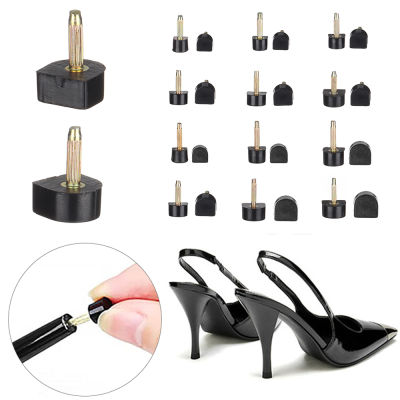 10pcs Women Shoes High Heel Repair Tips Pins High Heel Tips Taps Dowel Lifts Replacement Heel Stoppers Protect