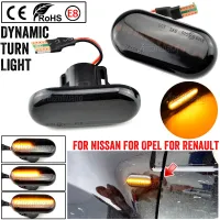 2x เครื่องหมายด้านข้างไฟสัญญาณเลี้ยวแบบไดนามิก Led สำหรับ Renault Clio Trafic Kangoo Twigo Dacia Duster Nissan Interstar Primmastar Eudm3f