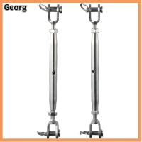 GEORG 2PCS เหล็กไร้สนิม สกรูข้อต่อสายลวด 1/4 "(M6) เงินสีเงิน ขากรรไกรข้อต่อหัวเข็มขัด ที่มีคุณภาพสูง ขากรรไกรและขากรรไกร ตัวปรับความตึงสาย เกรดทางทะเล