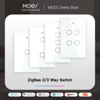 ZigBee Wall Touch Smart Light Switch พร้อม Neutral / No Neutral No Capacitor Smart Life / Tuya 2/3 Way Control compatible AlexaGoogle►