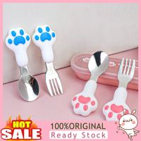 [B 398] Cartoon Spoon Nice-looking Easy to Clean Cute Cat Paw Design Spoon/Fork Baby Tableware Daily Use