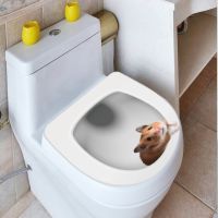 ✣❏ BM1500 - YY lovely mouse creative toilet wall stickers toilet decorates a wall to stick adhesive wall stickers