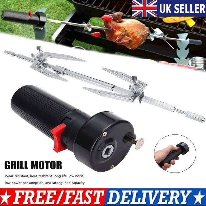 【Asong Outdoor】BBQ Rotisserie Grill Rod BBQ Rotator Motor Rotary Fork