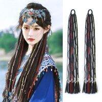 MARIDELLA วิกผมถักสไตล์ประจำชาติสีผมปลอม Tibetan การยืดผมถักเดรดล็อคสกปรกอุปกรณ์ประกอบฉากการถ่ายภาพผมหางม้าถักสังเคราะห์ธรรมชาติสำหรับผู้หญิง