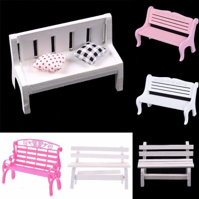 Doll House Mini Wooden Bench Miniature Garden Dollhouse Furniture Doll Accessory Toys for Children