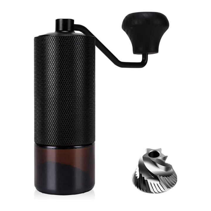 premium-cnc-stainless-steel-conical-burr-mill-manual-burr-coffee-grinder-black-for-french-press-espresso-turkish-double-bearing
