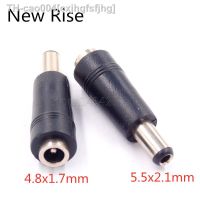 1PC DC Power Adapter Connector Plug DC Conversion Head Jack Female 4.8x1.7mm Turn Plug Male 5.5x2.1mm Black 4.8x1.7mm to 5.5x2.5