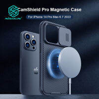 Nillkin CamShield Pro ปลอกแม่เหล็กสำหรับ 14 12 13 Pro Max TPU PC ศัพท์กรณีสไลด์กล้องปกป้องความเป็นส่วนตัวกลับ Cove (ไม่รวมไร้สายชาร์จ) 822