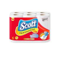 Scott Kitchen Towel  6 Rolls สก๊อตต์ กระดาษอเนกประสงค์ รุ่น ยาวพิเศษ แผ่นใหญ่ x 6 ม้วน