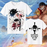 ราคาถูกเสื้อยืดผ้าฝ้ายพิมพ์ลายขายดี เสื้อยืดอนิเมะเสื้อยืด One Piece be my son หนวดขาวพิมพ์ลายสองด้าน อะนิเมะรอบแขนสั้นชายและหS-5XL