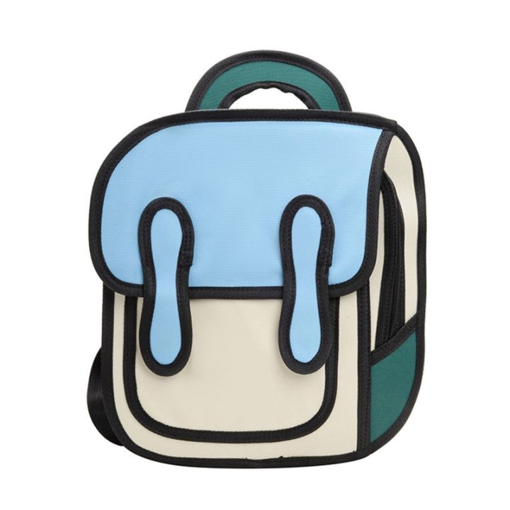 กระเป๋าเป้กระเป๋าปิคนิควาดรูปสำหรับ2d-กระเป๋าเป้สะพายหลังใช้ได้ทุกวันของขวัญกระเป๋าใส่ของเด็ก