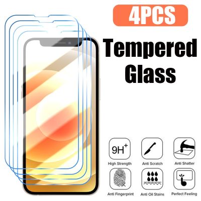 4PCS Tempered Glass For iPhone 14 13 Pro Max 13 12 Mini Protective Glass On iPhone 13 Pro Max 14 13 Pro 12 Screen Protector Film