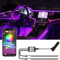 Car Interior Lights Decorative Ambient Lights Neon RGB LED Strips 1/2 in 1 Bluetooth App Controlled USB Fiber Optic Lights 12v Bulbs  LEDs HIDs