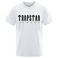 Trapstar London เสื้อยืดพิมพ์ลายตัวอักษรผู้ชาย,เสื้อยืดผ้าฝ้ายลำลองแขนสั้นระบายอากาศได้ดีขนาดใหญ่