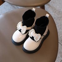 Bbabyme รองเท้าบูตหนังหุ้มข้อสำหรับเด็กผู้หญิง,รองเท้าบูตมาร์ตินหนังกันลื่นสไตล์เกาหลี
