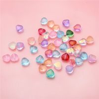 10Pcs Heart Shape Czech Lampwork Crystal Glass Spacer Bead For Jewelry Making