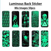 Mixed 50Pcs Night Light Back Sticker Mobile Phone Rear Luminous Skin for Mobile Phone Screen Protector Film Cutting Machine Tool