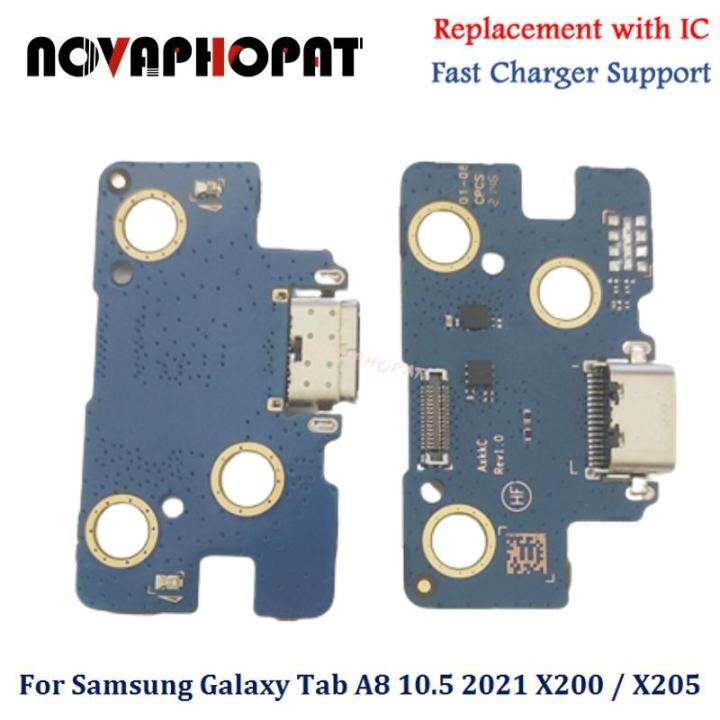 novaphopat-สำหรับซัมซุงกาแล็กซีแท็บ-a8-10-5-2021-x200-x205พอร์ตแท่นชาร์จยูเอสบีหัวชาร์จบอร์ดเชื่อมต่อสายเคเบิลงอได้