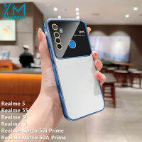 YiaMia เคสโทรศัพท์แฟชั่นสำหรับ Realme 5 5S 5i 6i Narzo 50i นายกนาร์โซ50A ฝาครอบโทรศัพท์เนื้อนิ่ม TPU ฟิล์มกล้องกันฝุ่นชุบโลหะด้วยไฟฟ้าสุดหรูหน้าต่างขนาดใหญ่